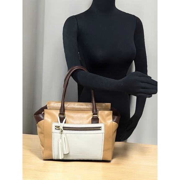 Coach 19909 Legacy Candace Color Block Leather Carryall Bag - Picture 7 of 14